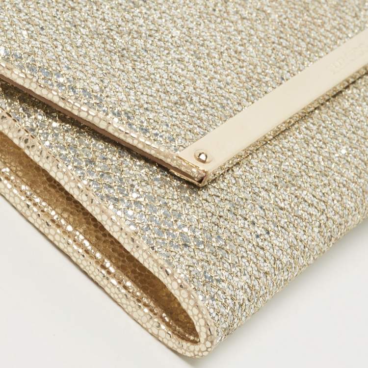 Pre Owned Jimmy Choo Silver/Gold Glitter Margot Chain Clutch