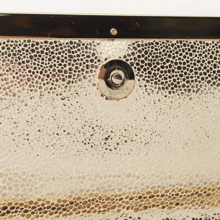 Pre Owned Jimmy Choo Silver/Gold Glitter Margot Chain Clutch