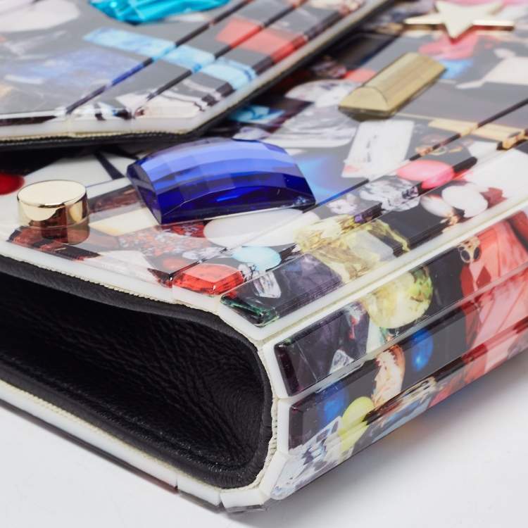 Pre Owned Jimmy Choo Multicolor Acrylic Candy Embellished Chain Clutch