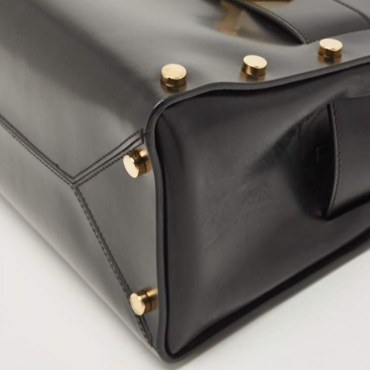 Pre Owned Jimmy Choo Black Leather Studded Satchel