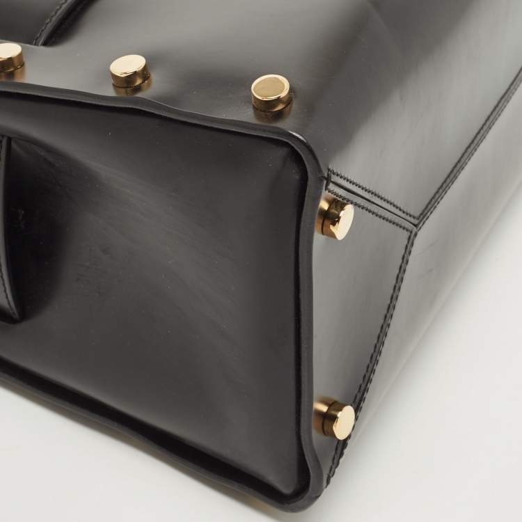 Pre Owned Jimmy Choo Black Leather Studded Satchel