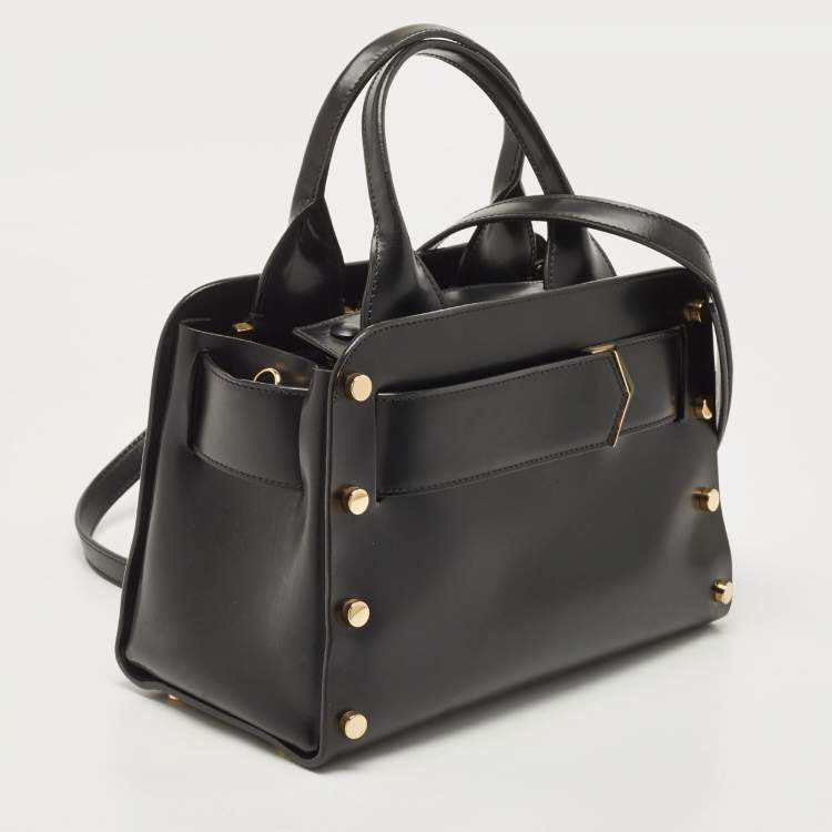 Pre Owned Jimmy Choo Black Leather Studded Satchel