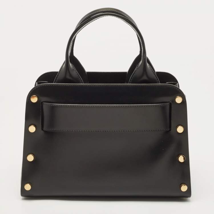 Pre Owned Jimmy Choo Black Leather Studded Satchel