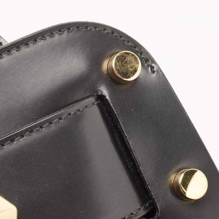 Pre Owned Jimmy Choo Black Leather Studded Satchel