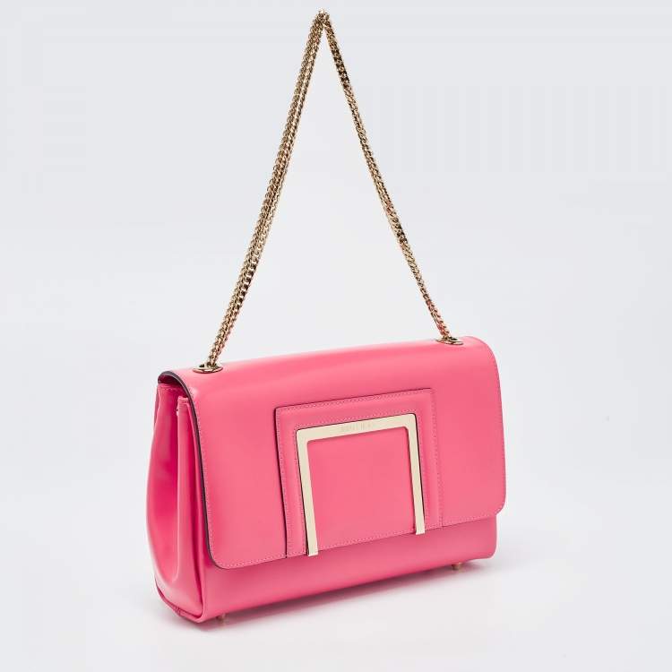 Pre Owned Jimmy Choo Coral Pink Leather Alba Shoulder Bag