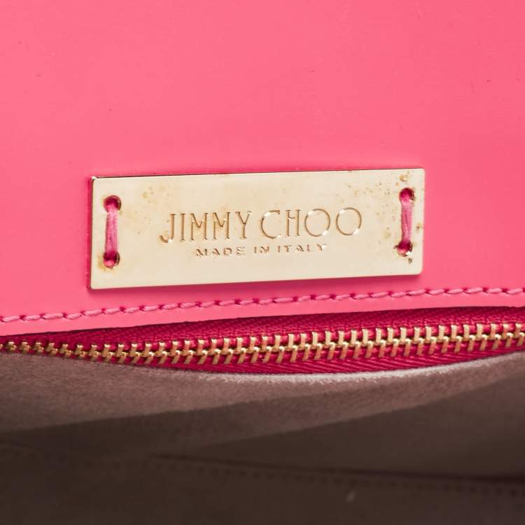 Pre Owned Jimmy Choo Coral Pink Leather Alba Shoulder Bag