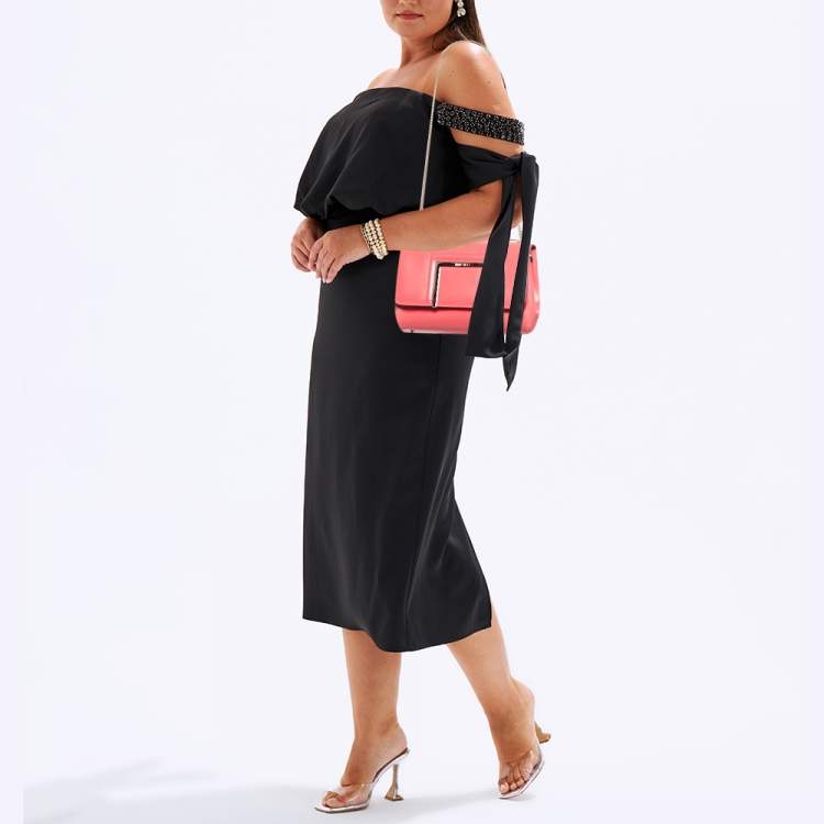 Pre Owned Jimmy Choo Coral Pink Leather Alba Shoulder Bag
