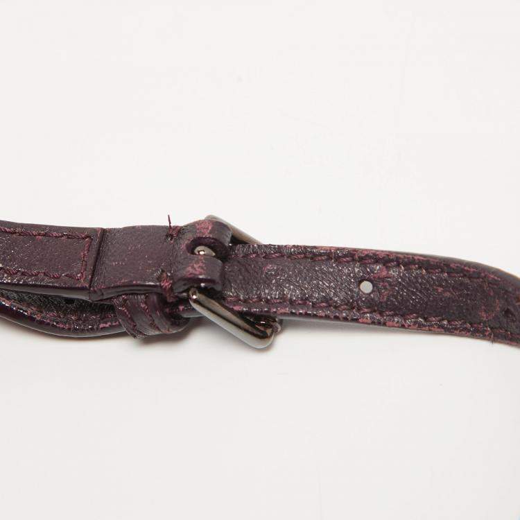 Pre Owned Jimmy Choo Purple/Brown Suede and Glitter Rebel Crossbody Bag
