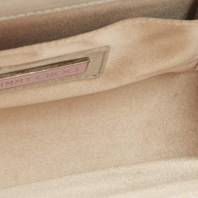 مملوكة مسبقًا Jimmy Choo Silver Glitter Acrylic and Leather Candy Chain Clutch 