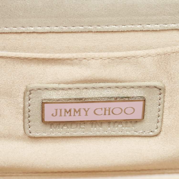 مملوكة مسبقًا Jimmy Choo Silver Glitter Acrylic and Leather Candy Chain Clutch 