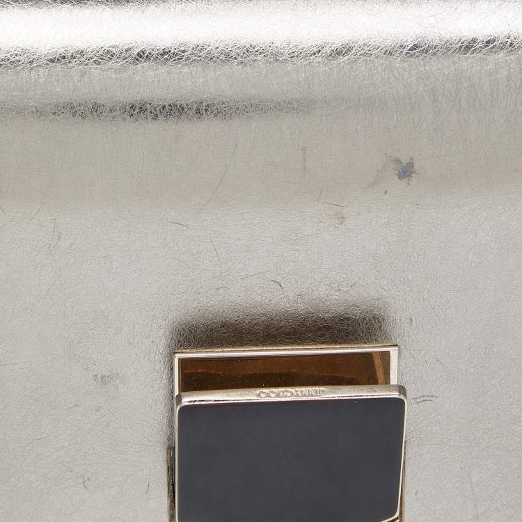 Pre Owned Jimmy Choo Metallic Leather Lockett City Shoulder Bag
