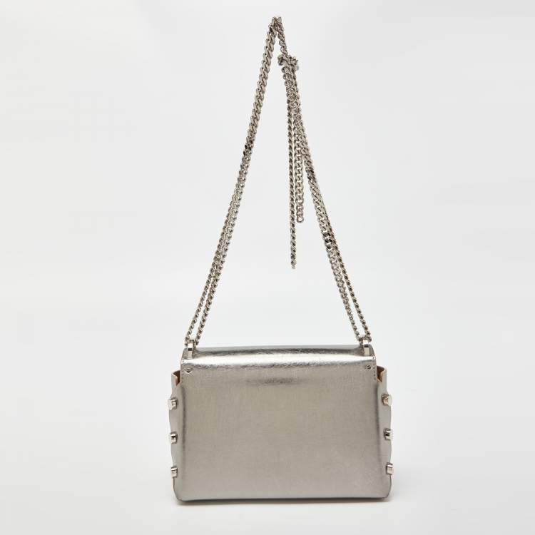 Pre Owned Jimmy Choo Metallic Leather Lockett City Shoulder Bag