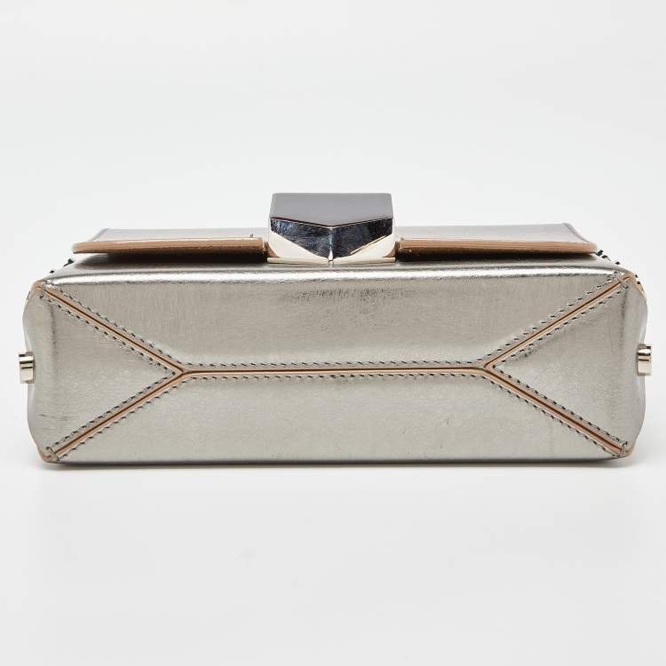 Pre Owned Jimmy Choo Metallic Leather Lockett City Shoulder Bag