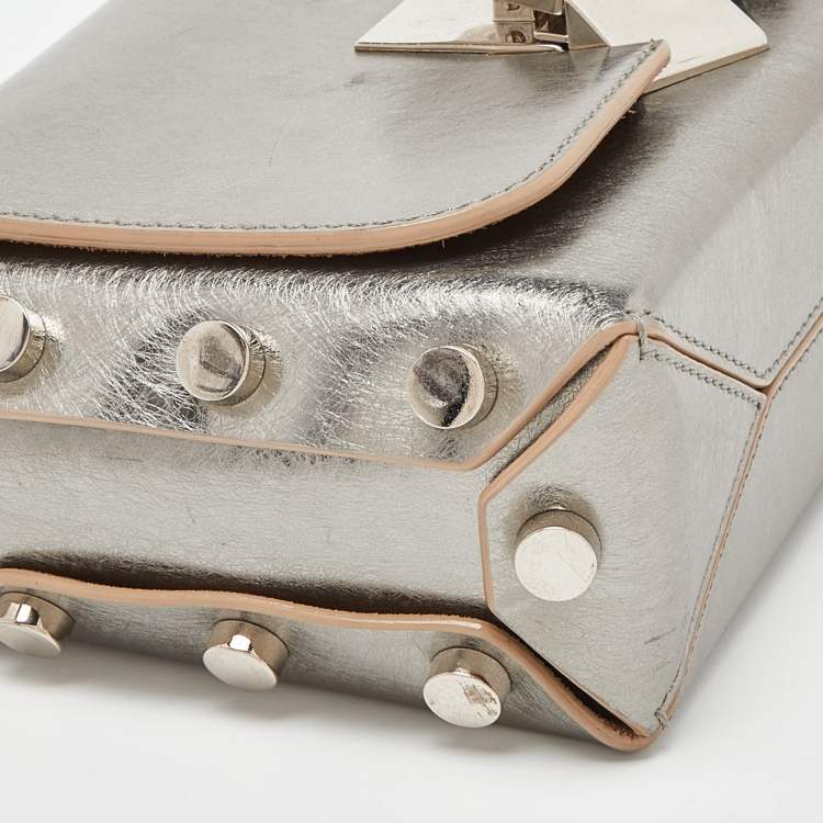Pre Owned Jimmy Choo Metallic Leather Lockett City Shoulder Bag