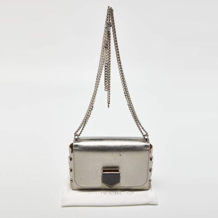 Pre Owned Jimmy Choo Metallic Leather Lockett City Shoulder Bag