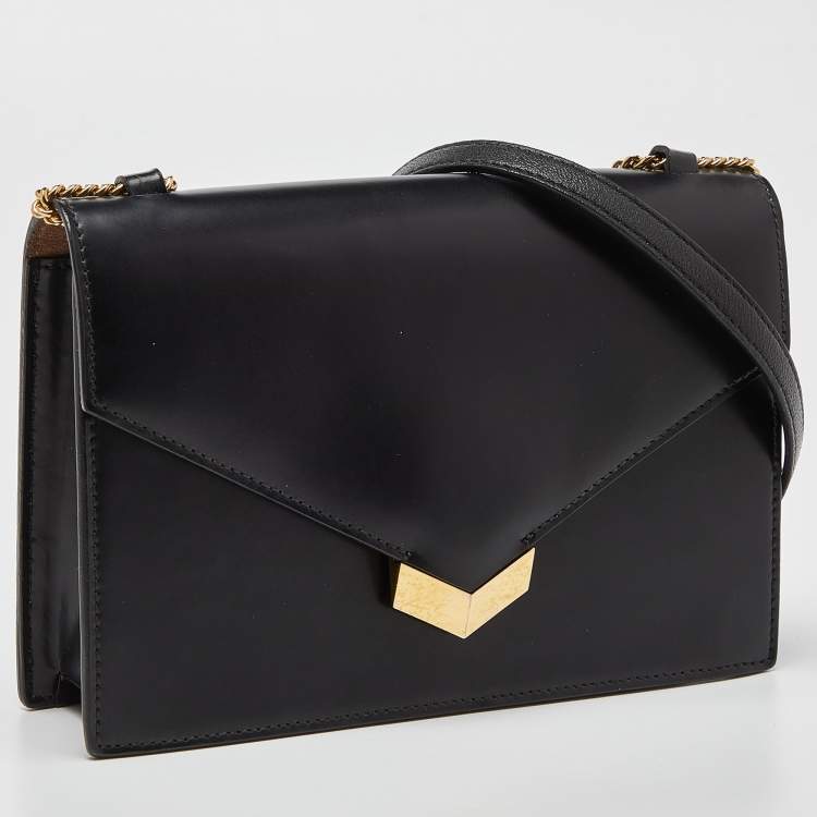 Pre Owned Jimmy Choo Black Leather Leila Crossbody Bag
