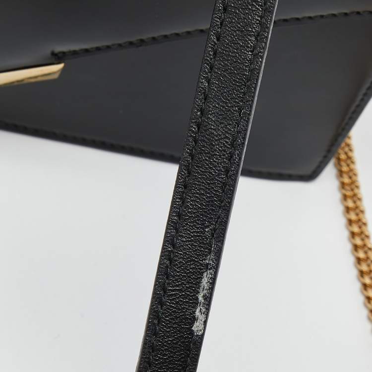 Pre Owned Jimmy Choo Black Leather Leila Crossbody Bag