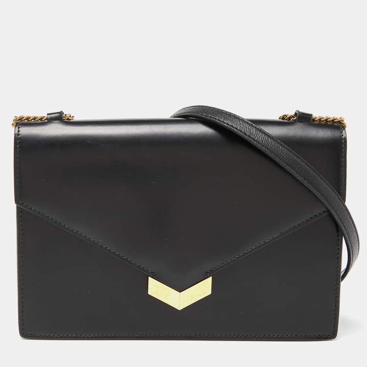 Pre Owned Jimmy Choo Black Leather Leila Crossbody Bag