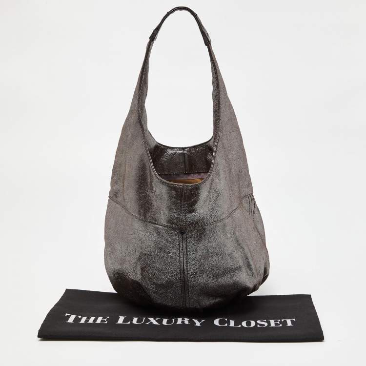 Pre Owned Jimmy Choo Metallic Iridescent Leather Hobo 