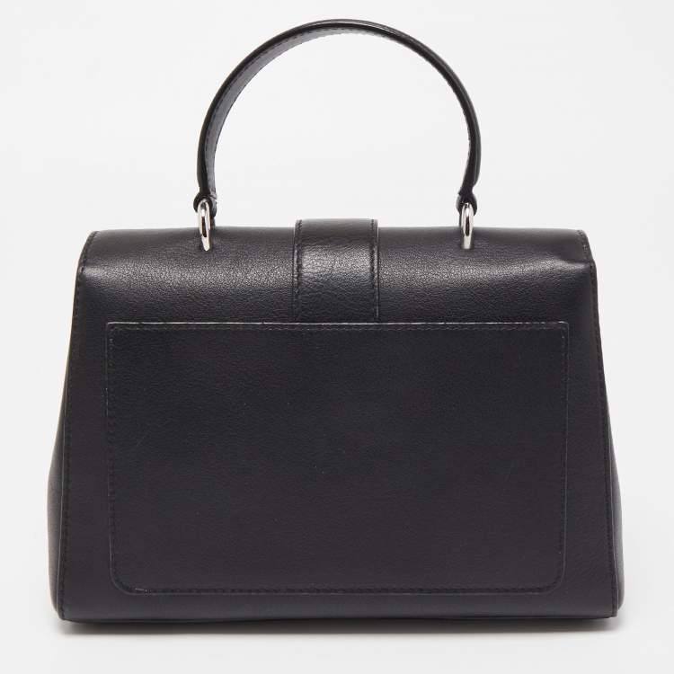 Pre Owned Jimmy Choo Black Medium Cheri Crystals Top Handle Bag