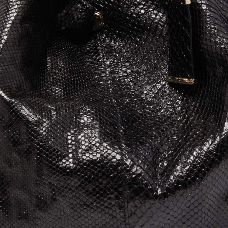 مملوكة مسبقًا Jimmy Choo Black Python Lohla Jayne Tote