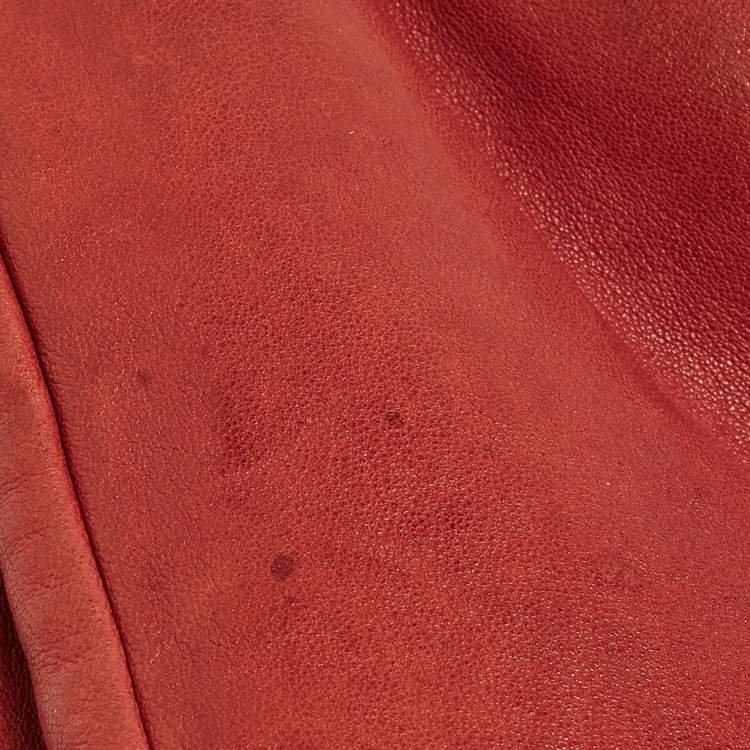 Pre Owned Jimmy Choo Red Leather Large Solar Hobo