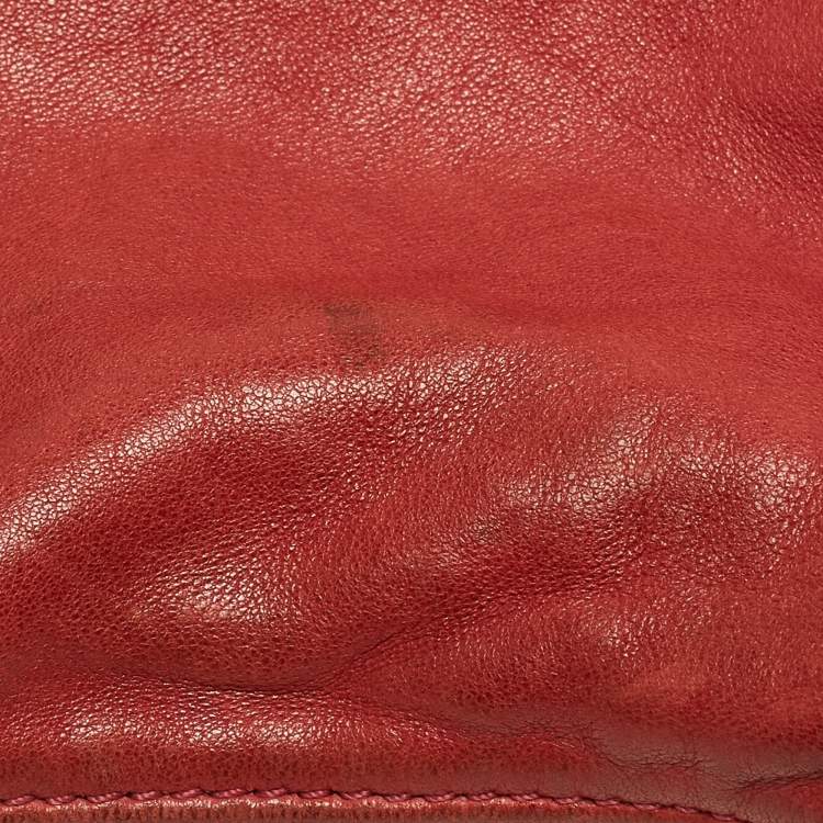 Pre Owned Jimmy Choo Red Leather Large Solar Hobo