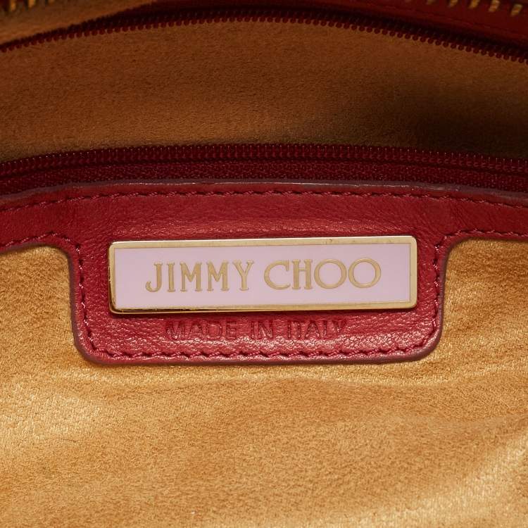 Pre Owned Jimmy Choo Red Leather Large Solar Hobo