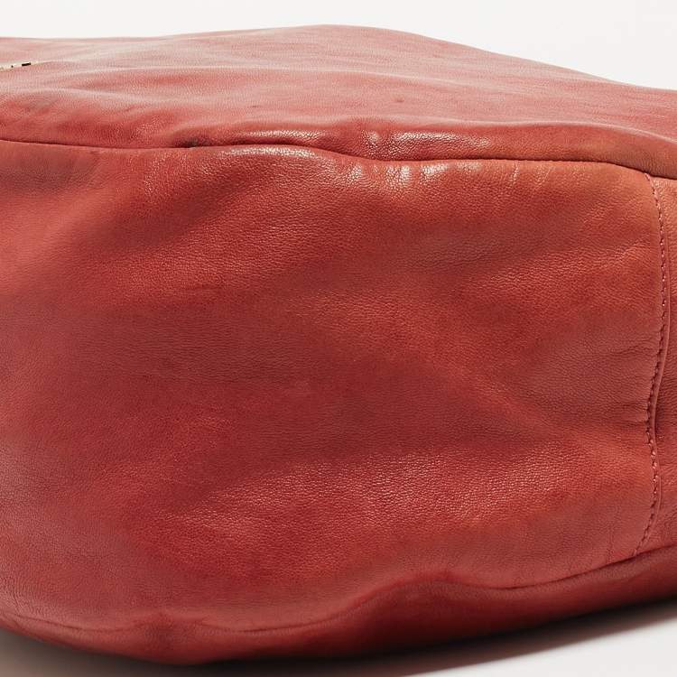 Pre Owned Jimmy Choo Red Leather Large Solar Hobo