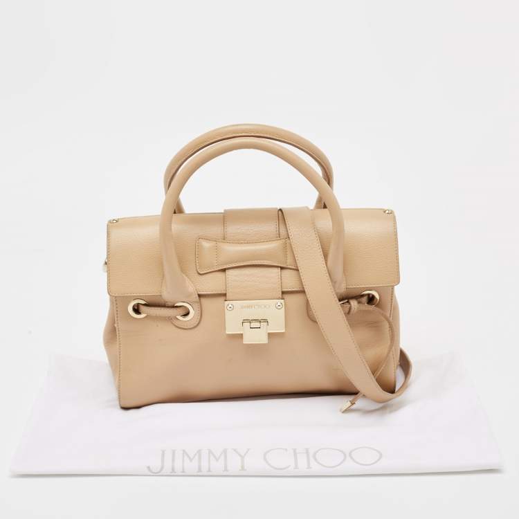Pre Owned Jimmy Choo Beige Leather Rosalie Satchel