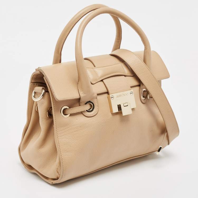 Pre Owned Jimmy Choo Beige Leather Rosalie Satchel