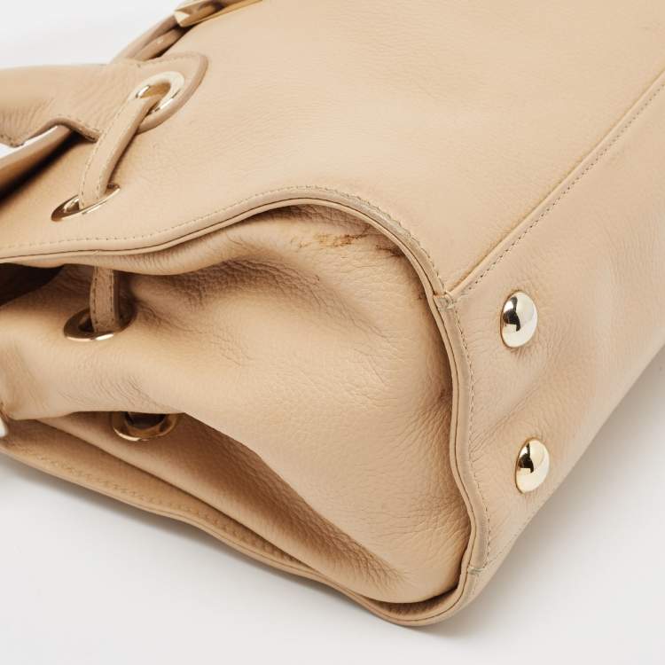 Pre Owned Jimmy Choo Beige Leather Rosalie Satchel