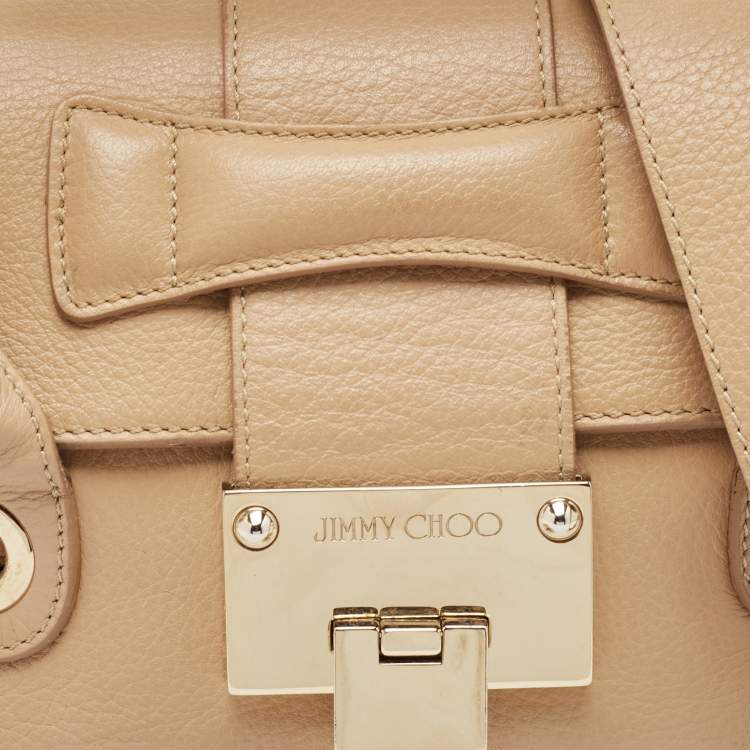 Pre Owned Jimmy Choo Beige Leather Rosalie Satchel