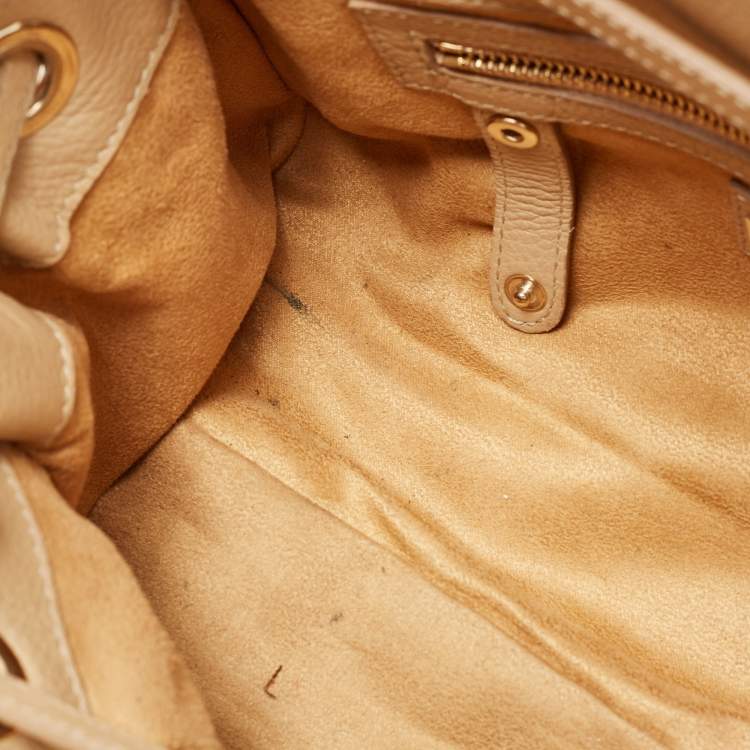 Pre Owned Jimmy Choo Beige Leather Rosalie Satchel