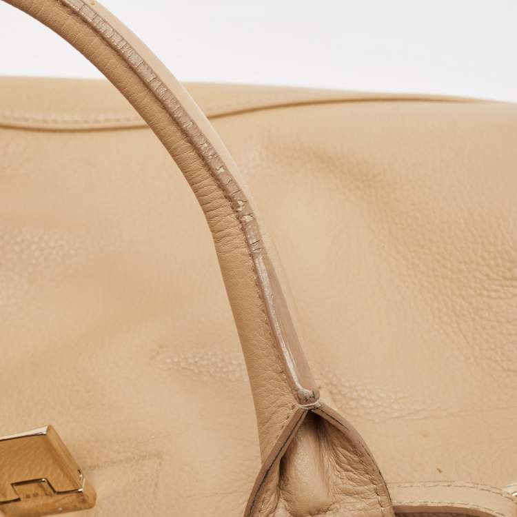 Pre Owned Jimmy Choo Beige Leather Rosalie Satchel