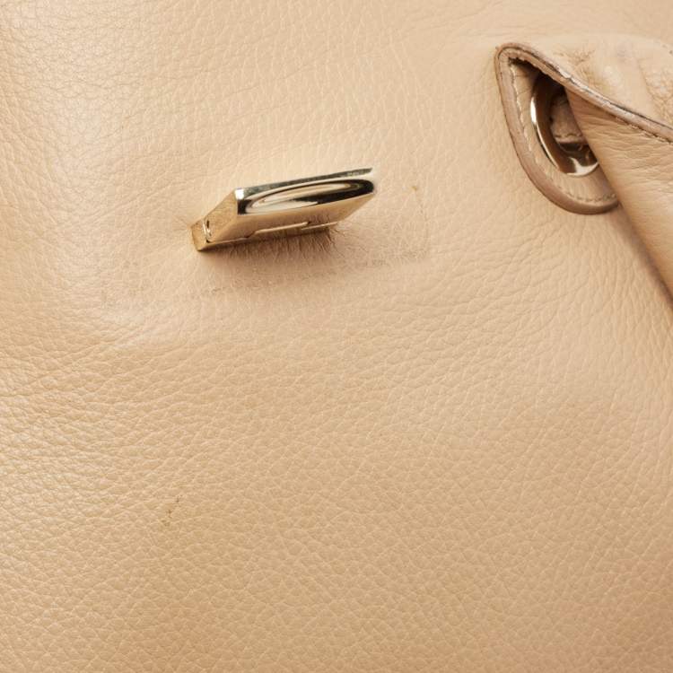 Pre Owned Jimmy Choo Beige Leather Rosalie Satchel