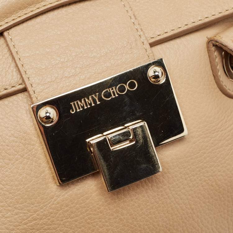 Pre Owned Jimmy Choo Beige Leather Rosalie Satchel
