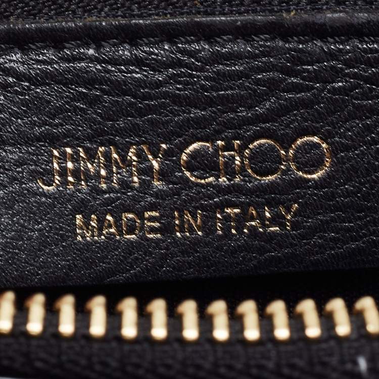 Pre Owned Jimmy Choo Orange/Black Leopard Print Calfhair Zip Slim Clutch