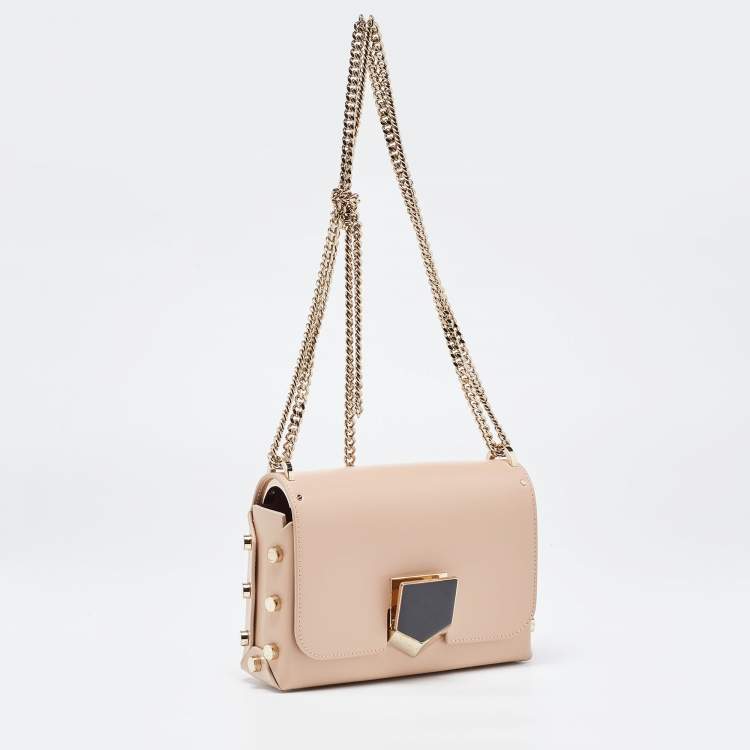 Pre Owned Jimmy Choo Beige Leather Lockett City Shoulder Bag
