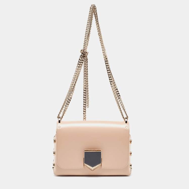 Pre Owned Jimmy Choo Beige Leather Lockett City Shoulder Bag