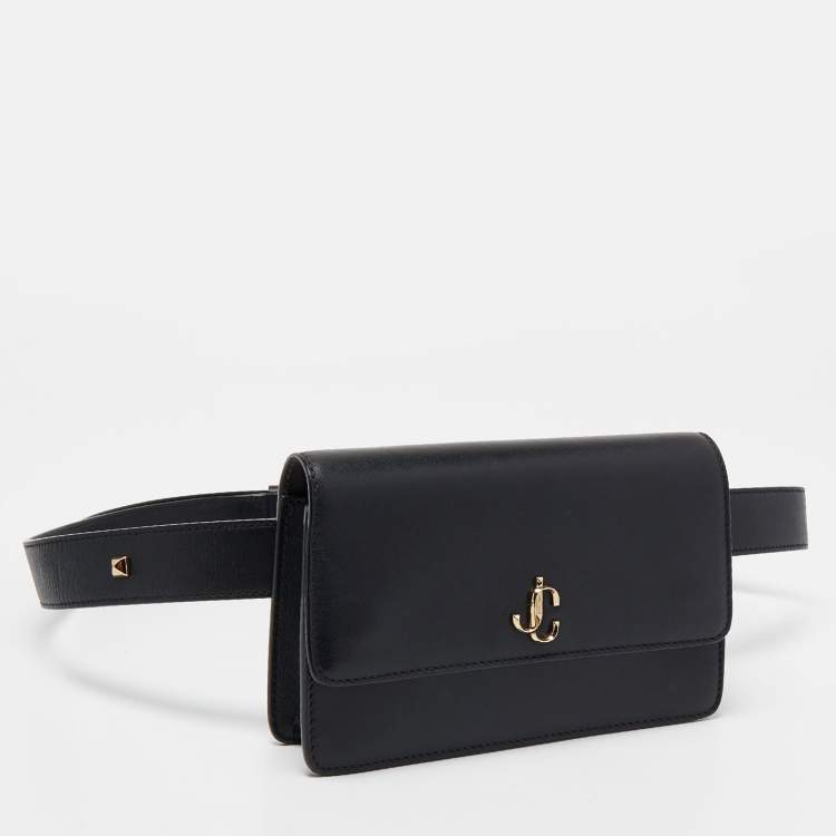 Pre Owned Jimmy Choo Black Leather Varenne Belt Bag