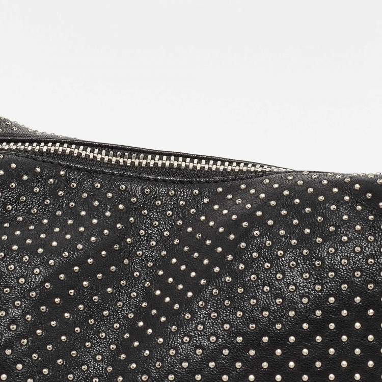 Pre Owned Jimmy Choo Black Leather Studded Solar Hobo