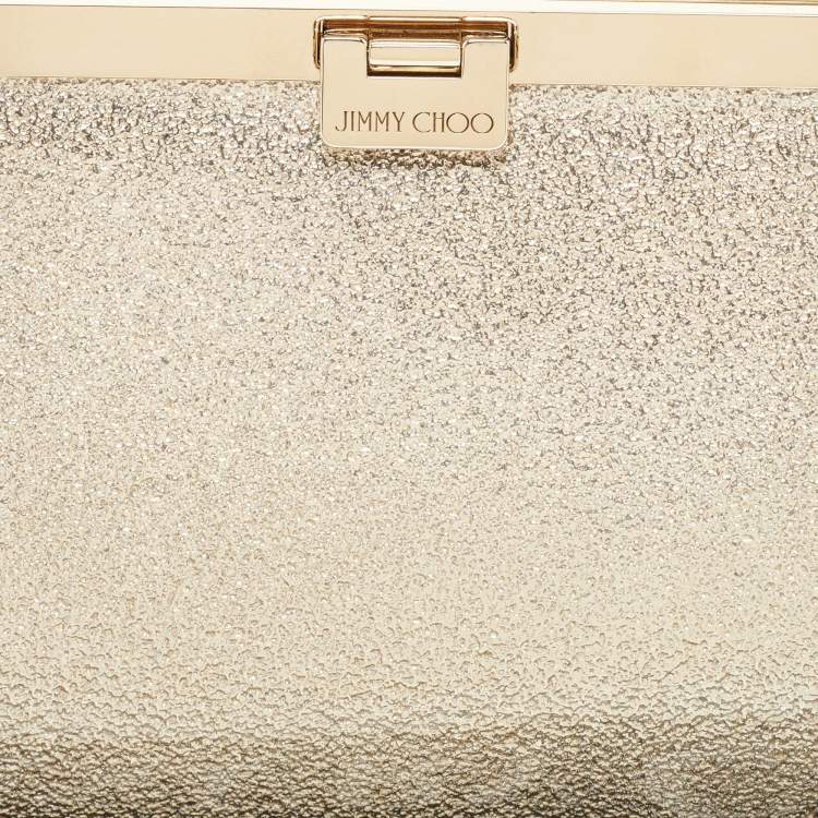 Pre Owned Jimmy Choo Gold Patent Leather Frame Clutch