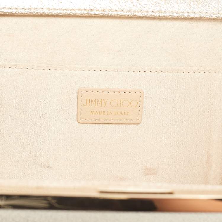 Pre Owned Jimmy Choo Gold Patent Leather Frame Clutch