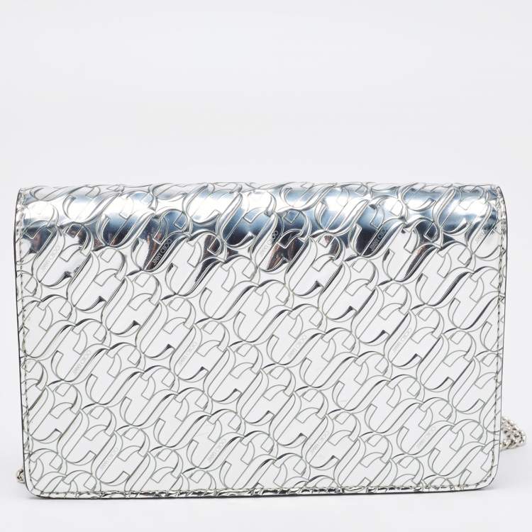 Pre Owned Jimmy Choo JC Embossed Patent Leather Palace Clutch Bag