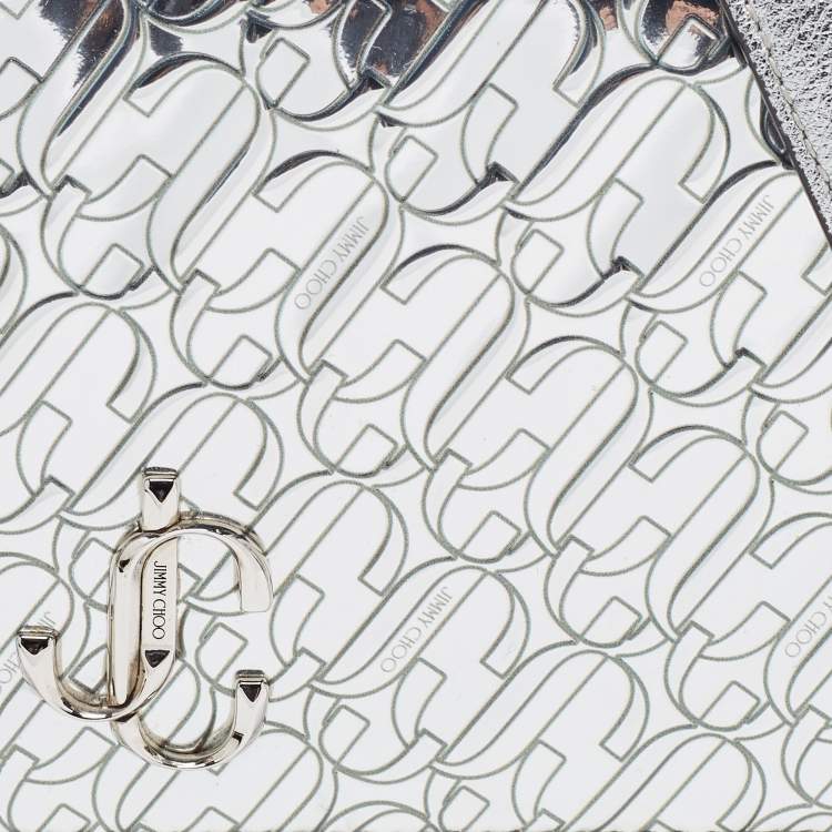Pre Owned Jimmy Choo JC Embossed Patent Leather Palace Clutch Bag