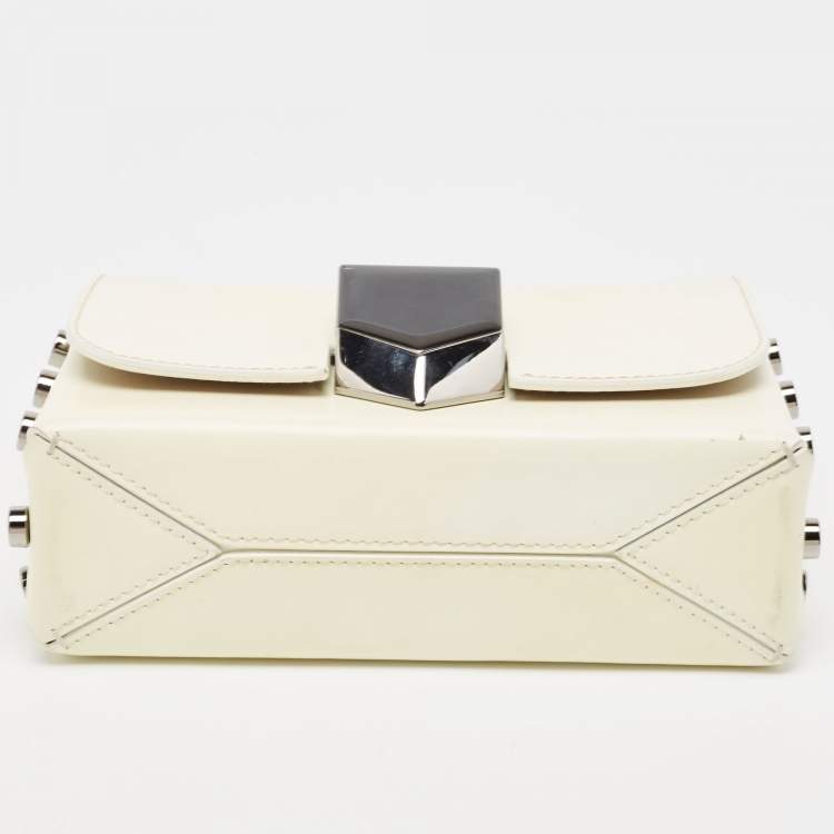 Pre Owned Jimmy Choo Off-White Leather Lockett City Shoulder Bag