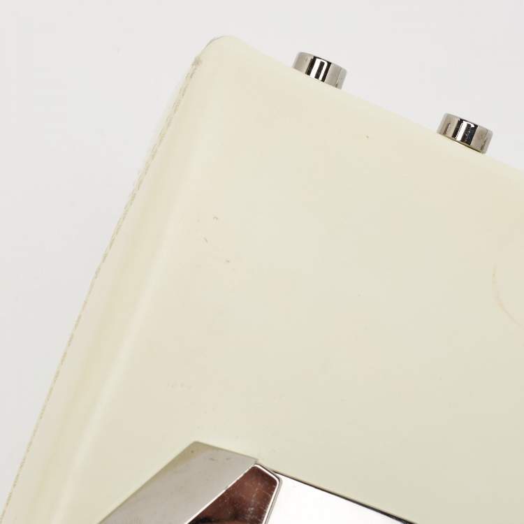 Pre Owned Jimmy Choo Off-White Leather Lockett City Shoulder Bag