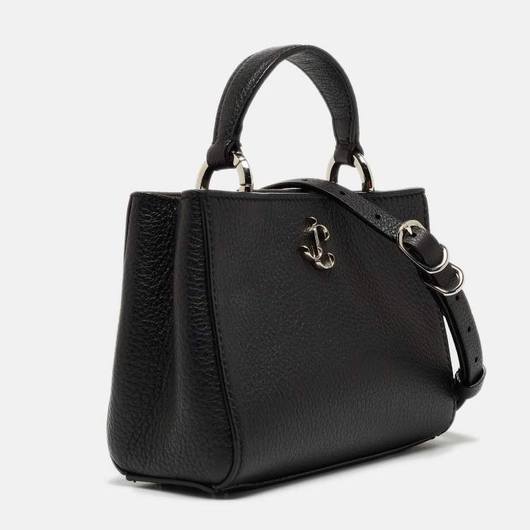 Pre Owned Jimmy Choo Black Leather Mini Varenne Top Handle Bag