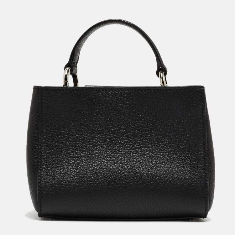 Pre Owned Jimmy Choo Black Leather Mini Varenne Top Handle Bag